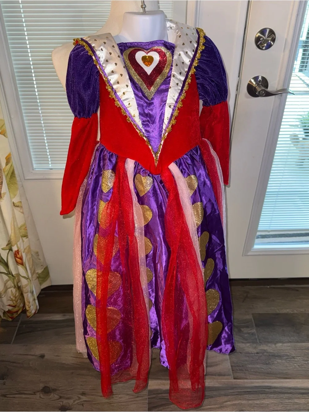 Kids Royal Heart Princess Costume - Purple & Red